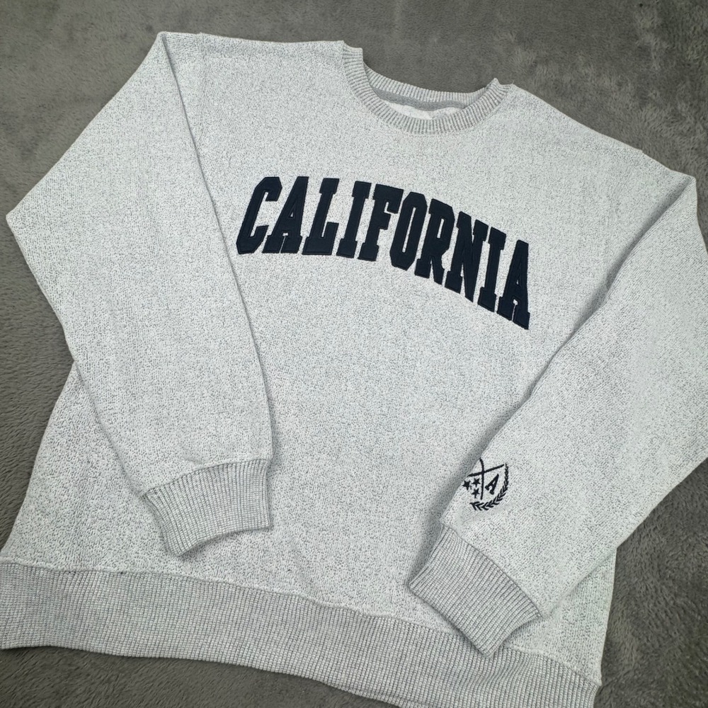 New York Popular California Sweatshirt Mens XL Gray Excellent Graphic Crewneck